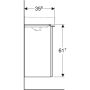 Geberit Smyle Square alsó szekrény kézmosóhoz ajtóval 44,2x35,6 cm, magasfényű fehér 500.350.00.1