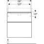 Geberit Smyle Square alsó szekrény mosdóhoz fiókkal 58,4x47 cm, magasfényű homokszürke 500.352.JL.1