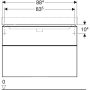 Geberit Smyle Square alsó szekrény mosdóhoz fiókkal 88,4x47 cm, magasfényű homokszürke 500.354.JL.1