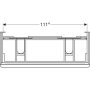 Geberit Smyle Square alsó szekrény dupla mosdóhoz fiókkal 118,4x47 cm, magasfényű fehér 500.356.00.1