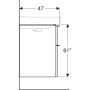 Geberit Smyle Square alsó szekrény dupla mosdóhoz fiókkal 118,4x47 cm, magasfényű fehér 500.356.00.1