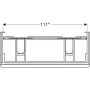 Geberit Smyle Square alsó szekrény dupla mosdóhoz fiókkal 118,4x47 cm, matt lakkozott láva 500.356.JK.1