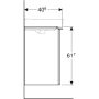 Geberit Smyle Square alsó szekrény kézmosóhoz ajtóval 49,2x40,6 cm, matt lakkozott láva 500.363.JK.1
