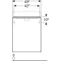 Geberit Smyle Square alsó szekrény kézmosóhoz ajtóval 49,2x40,6 cm, magasfényű homokszürke 500.363.JL.1