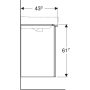 Geberit Smyle Square alsó szekrény kézmosóhoz ajtóval 53,6x43,3 cm, magasfényű fehér 500.365.00.1