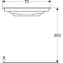 Geberit One rövidített kivitelű mosdó 75x40 cm csaplyuk nélkül, KeraTect, fehér/szálcsiszolt 500.391.01.2