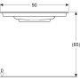 Geberit ONE rövidített kivitelű mosdó 90x40 cm csaplyuk nélkül, fehér/szálcsiszolt króm 500.395.01.2