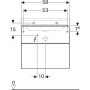 Geberit Xeno² alsó szekrény mosdóhoz 58x46,2 cm, két fiókkal, matt greige 500.506.00.1