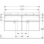 Geberit Xeno² alsó szekrény mosdóhoz 117,4x46,2 cm, négy fiókkal, magasfényű fehér 500.518.01.1