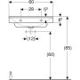 Geberit Xeno² mosdó 60x48 cm, csaplyukkal, túlfolyó nélkül, KeraTect bevonattal, fehér  500.530.01.1