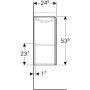Geberit Acanto alsó szekrény kézmosóhoz, egy ajtóval 40 cm magasfényű fehér/fényes fehér üveg (500.607.01.2)