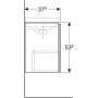 Geberit Acanto alsó szekrény kézmosóhoz, egy ajtóval 45 cm matt láva/fényes láva üveg (500.608.JK.2)