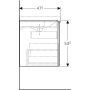 Geberit Acanto alsó szekrény mosdóhoz, egy fiókkal egy belső fiókkal 60 cm matt láva/fényes láva üveg (500.609.JK.2)