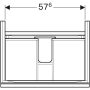 Geberit Acanto alsó szekrény mosdóhoz, egy fiókkal egy belső fiókkal 65 cm magasfényű fehér/fényes fehér üveg (500.610.01.2)
