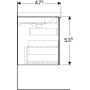 Geberit Acanto alsó szekrény mosdóhoz, egy fiókkal egy belső fiókkal 65 cm magasfényű fehér/fényes fehér üveg (500.610.01.2)