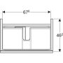 Geberit Acanto alsó szekrény mosdóhoz, egy fiókkal egy belső fiókkal 75 cm matt láva/fényes láva üveg (500.611.JK.2)