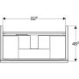 Geberit Acanto alsó szekrény mosdóhoz, egy fiókkal egy belső fiókkal 90 cm magasfényű fehér/fényes fehér üveg (500.612.01.2)