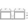 Geberit Acanto alsó szekrény dupla mosdóhoz, két fiókkal 120 cm matt fekete/fényes fekete üveg (500.613.16.1)