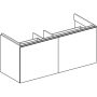 Geberit Acanto alsó szekrény dupla mosdóhoz, két fiókkal 120 cm matt homokszürke/fényes homokszürke üveg (500.613.JL.2)