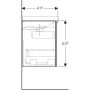 Geberit Acanto alsó szekrény mosdóhoz, egy fiókkal egy belső fiókkal rövidített kivitel 90 cm magasfényű fehér/fényes fehér üveg (500.616.01.2)