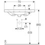 Geberit Acanto mosdó pakolófelülettel 75x48,2 cm 500622012 (500.622.01.2)