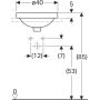 Geberit VariForm kerek beépíthető mosdó 40 cm, túlfolyó nélkül, fehér 500.703.01.2 (500703012)