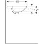 Geberit VariForm beépíthető mosdó 50 cm, ovális, csaplyuk-peremmel, túlfolyóval 500.713.01.2 (500713012)