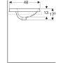 Geberit VariForm beépíthető mosdó 60 cm, ovális, csaplyuk-peremmel, túlfolyóval 500.725.01.2