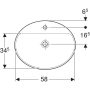 Geberit VariForm beépíthető mosdó 60 cm, ovális, csaplyuk-peremmel, túlfolyó nélkül 500.726.01.2