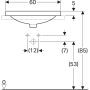 Geberit VariForm beépíthető mosdó 60 cm, ellipszis alakú, csaplyuk-peremmel, túlfolyóval 500.733.01.2