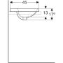 Geberit VariForm beépíthető mosdó 60 cm, ellipszis alakú, csaplyuk-peremmel, túlfolyó nélkül 500.734.01.2