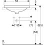 Geberit VariForm beépíthető szögletes mosdó 55 cm, túlfolyó nélkül 500.739.01.2