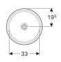 Geberit VariForm alulról beépíthető kerek mosdó 39 cm, túlfolyó nélkül 500.747.01.2