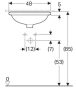 Geberit VariForm alulról beépíthető ovális mosdó 48 cm, túlfolyóval 500.748.01.2