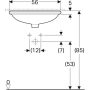 Geberit VariForm alulról beépíthető ovális mosdó 56 cm, túlfolyóval 500.752.01.2