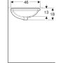 Geberit VariForm alulról beépíthető ovális mosdó 56 cm, túlfolyóval 500.752.01.2