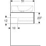 Geberit VariForm alsó szekrény pultra ültethető mosdóhoz 75x51 cm, 1 fiókkal, pakolófelülettel, magasfényű fehér 501.159.00.1