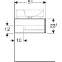 Geberit VariForm alsó szekrény pultra ültethető mosdóhoz 135x51 cm, 2 fiókkal, pakolófelülettel, hikoridió 501.180.00.1