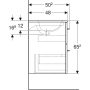 Geberit Selnova Square 2 fiókos mosdószekrény 55 cm, keskeny peremű mosdóval, matt láva 501.233.00.1