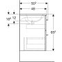 Geberit Selnova Square 2 fiókos mosdószekrény 80 cm, keskeny peremű mosdóval, matt láva 501.241.00.1