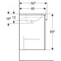 Geberit Selnova Square 1 ajtós mosdószekrény 55 cm keskeny peremű mosdóval, matt láva 501.249.00.1