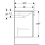 Geberit Selnova Square 1 ajtós mosdószekrény 60 cm keskeny peremű mosdóval, matt láva 501.253.00.1