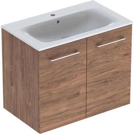 Geberit Selnova Square 2 ajtós mosdószekrény 80 cm, keskeny peremű mosdóval, hikoridió 501.258.00.1