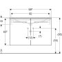 Geberit Selnova Square 2 ajtós mosdószekrény 100 cm, keskeny peremű mosdóval, matt láva 501.261.00.1