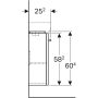 Geberit Selnova Compact 1 ajtós alsó szekrény kézmosóhoz 40 cm, rövidített kivitel, fényezett világosszürke 501.487.00.1