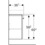 Geberit Selnova Compact 1 ajtós alsó szekrény mosdóhoz 50x36,7cm, fényezett fehér 501.492.00.1