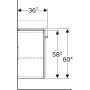 Geberit Selnova Compact 1 ajtós alsó szekrény mosdóhoz 55x36,7cm, fényezett fehér 501.494.00.1