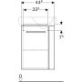 Geberit Selnova Comfort alsó szekrény kézmosóhoz 50 cm, jobb oldali törölközőtartó, rövidített kivitel, fehér 501.498.00.1