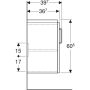 Geberit Selnova Compact 2 ajtós alsó szekrény mosdóhoz 59.7x39.7 cm, fényezett fehér 501.658.01.1