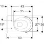 Geberit iCon fali kerámia WC 36x53 cm mélyöblítésű, zárt forma, Rimfree 501.661.00.1